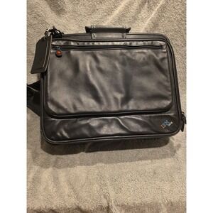 IBM logo leather laptop briefcase 16-17" mobile office